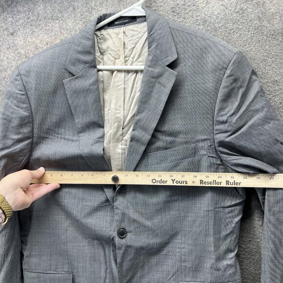 Guabello Blazer Mens 42L Gray Super 130s Wool Sport Coat Made In Turkey - Picture 9 of 11